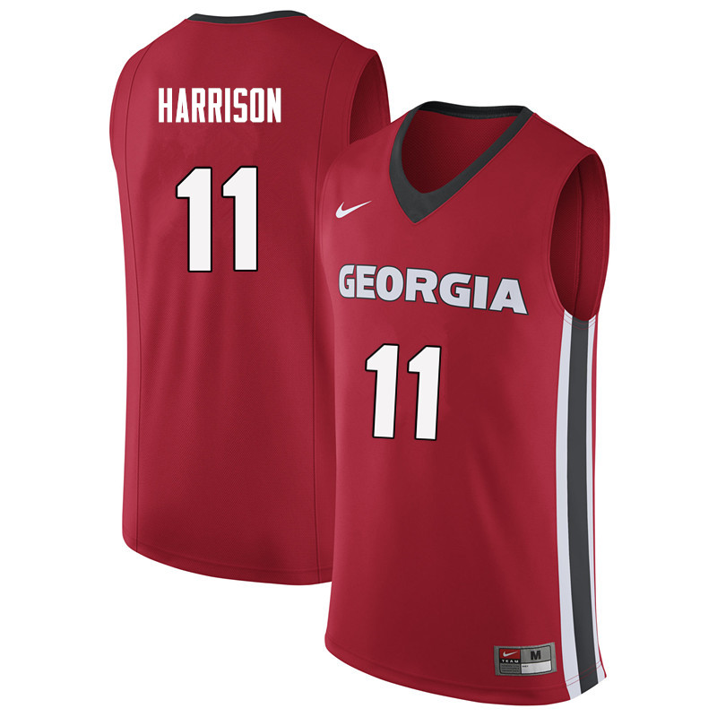 Men #11 Christian Harrison Georgia Bulldogs College Basketball Jerseys Sale-Red - Click Image to Close